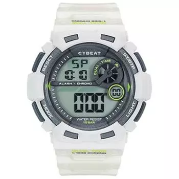 J-AXIS Мужская ACY14-W (CYBEAT Цифровое Солнце Пламя) Круглые часы белые цифровые