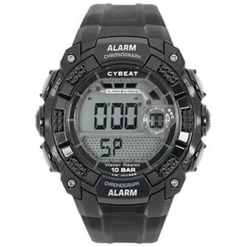 J-AXIS Мужская ACY15-BK (CYBEAT Цифровое Солнце Пламя) Круглые часы черные цифровые