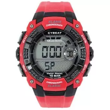 J-AXIS Мужская ACY15-RE (CYBEAT Цифровое Солнце Пламя) Круглые часы красные цифровые