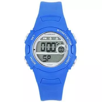 J-AXIS Мужская ACY16-BL (CYBEAT Цифровое Солнце Пламя) Круглые часы синие цифровые