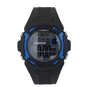 J-AXIS Мужская CY14-BL (Цифровые часы CYBEAT Sun Flame) Круглые часы черные цифровые