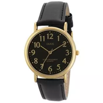 J-AXIS Мужская HG198-BKB (Мужские кварцевые часы черного цвета / черного цвета Sun Flame) Круглые часы, черный сплав, аналоговые