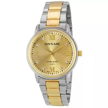 J-AXIS Мужская MJG-D82-T (SF MIJ Сделано в Японии кварцевые мужские часы Sun Flame) Круглые часы из золотого сплава, аналоговые