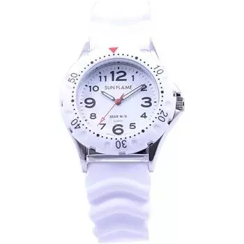 J-AXIS Мужская MJG-D87-W (SF MIJ Сделано в Японии кварцевые мужские часы Sun Flame) Круглые часы из белого сплава, аналоговые