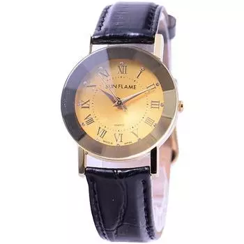 J-AXIS Мужская MJG-D90-BK (SF MIJ Сделано в Японии кварцевые мужские часы Sun Flame) Круглые часы из черного сплава