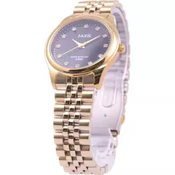 J-AXIS Мужская MJG-M35-GBK (Пламя Солнца) Круглые часы из золота и латуни, аналоговые