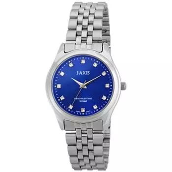 J-AXIS Мужская MJG-M35-SBL (Пламя Солнца) Круглые часы из серебристой латуни, аналоговые