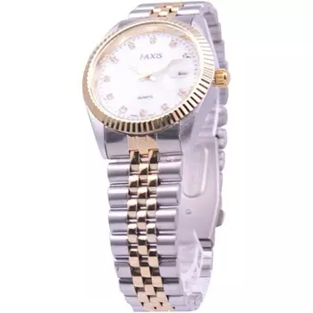 J-AXIS Мужская MJG-M36-TW (Пламя Солнца) Круглые часы из золотого сплава, аналоговые