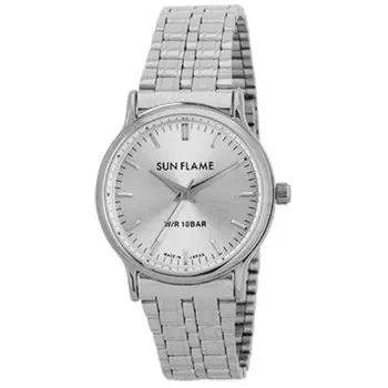 J-AXIS Мужская MJG-X02-S (SUNFLAME кварцевые мужские часы Sun Flame) Круглые часы из серебряного сплава, аналоговые