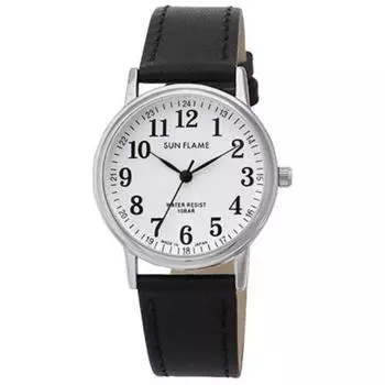 J-AXIS Мужская MJG-X06-BK (SUNFLAME кварцевые мужские часы Sun Flame) Круглые часы, черный сплав, аналоговые