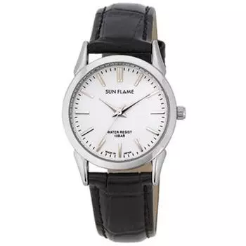 J-AXIS Мужская MJG-X07-BK (SUNFLAME кварцевые мужские часы Sun Flame) Круглые часы, черный сплав, аналоговые