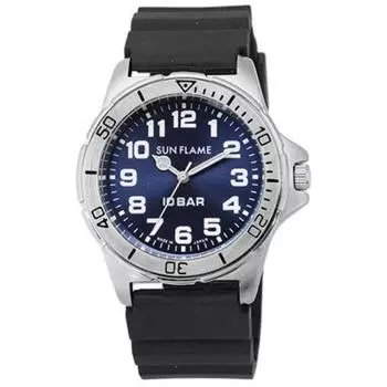 J-AXIS Мужская MJG-X11-BL (SUNFLAME кварцевые мужские часы Sun Flame) Круглые часы, черный сплав, аналоговые