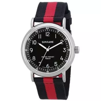 J-AXIS Мужская MJG-X12-BKR (Модные часы Sun Flame) Круглые часы, черные, аналоговые