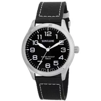 J-AXIS Мужская MJG-X13-BK (Модные часы Sun Flame) Круглые часы, черные, аналоговые