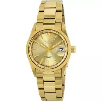 J-AXIS Мужская MJZ003-GG (СОЛНЕЧНОЕ ПЛАМЯ Солнце Пламя) Круглые часы золотые аналоговые