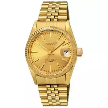 J-AXIS Мужская MJZ004-GG ( Пламя Солнца) Круглые часы золотые аналоговые