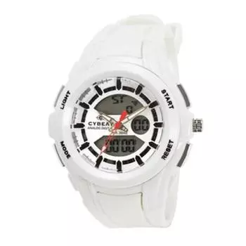 J-AXIS Мужская NAD01-W (Аналоговые/цифровые часы CYBEAT Sun Flame) Круглые часы белые цифровые и аналоговые