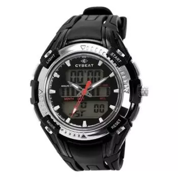 J-AXIS Мужская NAD02-BK (Аналоговые/цифровые часы CYBEAT Sun Flame) Круглые часы черные цифровые и аналоговые