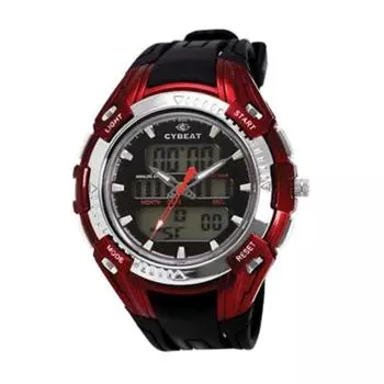 J-AXIS Мужская NAD02-RE (Аналоговые/цифровые часы CYBEAT Sun Flame) Круглые часы черные цифровые и аналоговые