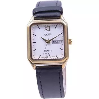 J-AXIS Мужская NAG48-G (Повседневные часы Sun Flame) Часы квадратные, черные, аналоговые