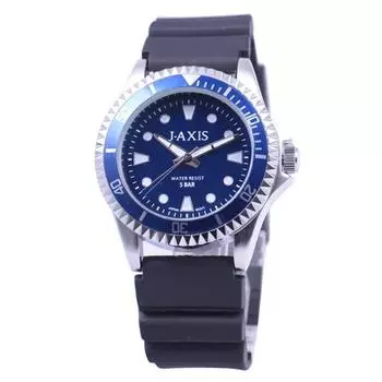 J-AXIS Мужская NAG56-BL (Кварцевые мужские часы Sun Flame) Круглые часы, черный сплав, аналоговые