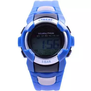 J-AXIS Мужская RSM01-BL (CYBEAT Солнце Пламя) Круглые часы синие цифровые