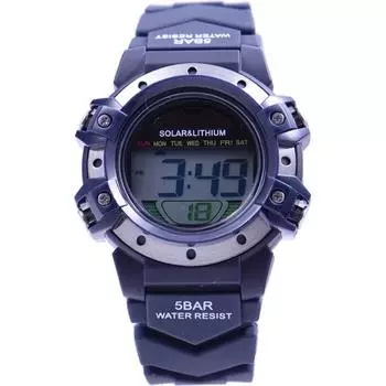 J-AXIS Мужская RSM03-BL (CYBEAT Солнце Пламя) Круглые часы черные цифровые