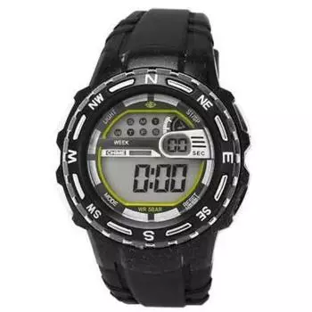 J-AXIS Мужская SCY02-BK (CYBEAT Digital Черное Солнце Пламя) Круглые часы черные цифровые