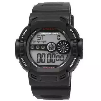 J-AXIS Мужская SCY04-BK (CYBEAT Digital Черное Солнце Пламя) Круглые часы черные цифровые