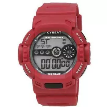 J-AXIS Мужская SCY04-RE (CYBEAT Digital Красное Солнце Пламя) Круглые часы красные цифровые