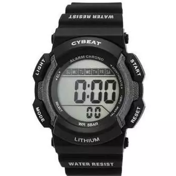 J-AXIS Мужская SCY06-BK (CYBEAT Digital Черное Солнце Пламя) Круглые часы черные цифровые