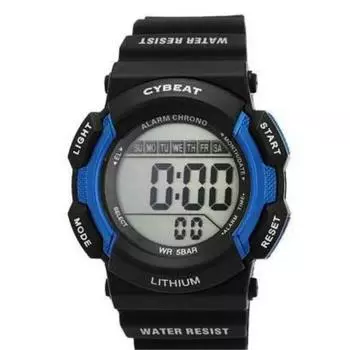 J-AXIS Мужская SCY06-BL (CYBEAT Digital Blue Sun Flame) Круглые часы черные цифровые