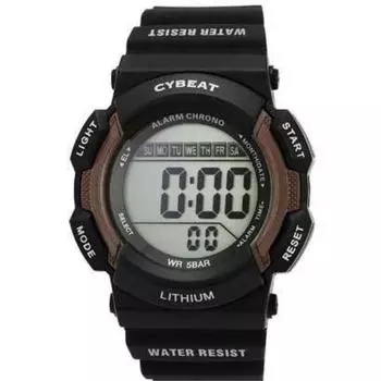 J-AXIS Мужская SCY06-BR (CYBEAT Digital Brown Sun Flame) Круглые часы черные цифровые