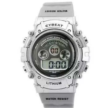 J-AXIS Мужская SCY07-S (CYBEAT Digital Silver Sun Flame) Круглые часы серебристые цифровые