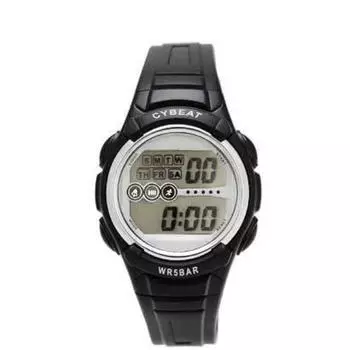 J-AXIS Мужская SCY09-BK (CYBEAT Черный Цифровой Черный Солнечный Пламя) Круглые часы черные цифровые