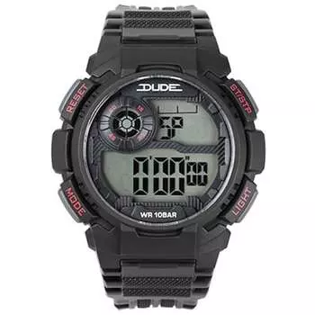 J-AXIS Мужская SDU01-BK (DUDE Sun Flame) Круглые часы черные цифровые