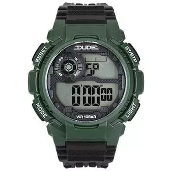 J-AXIS Мужская SDU01-GR (DUDE Sun Flame) Круглые часы зеленые цифровые