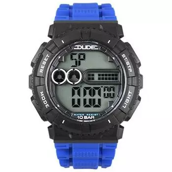J-AXIS Мужская SDU02-BL (DUDE Sun Flame) Круглые часы синие цифровые