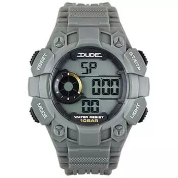 J-AXIS Мужская SDU03-GY (DUDE Sun Flame) Круглые часы серые цифровые