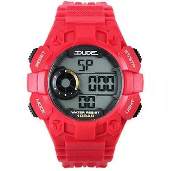 J-AXIS Мужская SDU03-RE (DUDE Sun Flame) Круглые часы красные цифровые
