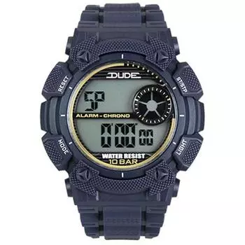 J-AXIS Мужская SDU04-BL (DUDE Sun Flame) Круглые часы синие цифровые