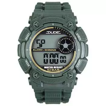 J-AXIS Мужская SDU04-GR (DUDE Sun Flame) Круглые часы зеленые цифровые