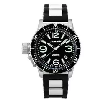 J-AXIS Мужская SE57-PBK (48 мм SEALANE Солнце Пламя) Круглые часы из серебристой нержавеющей стали, аналоговые