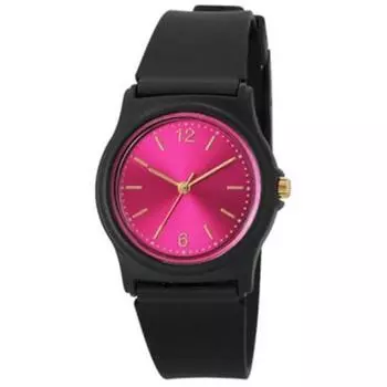 J-AXIS Мужская SF-VG01-PI (Модные часы унисекс розовое солнце пламя) Круглые часы, черный пластик, аналоговые
