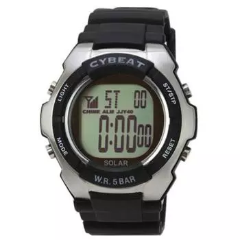 J-AXIS Мужская SRC04-BK (Пламя Солнца) Круглые часы черные цифровые