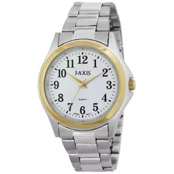 J-AXIS Мужская SSG02-TW (Аналоговые кварцевые мужские часы Sun Flame) Круглые часы серебряные аналоговые