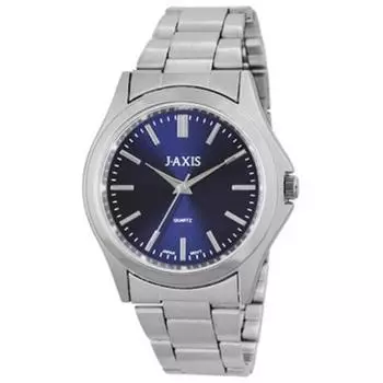 J-AXIS Мужская SSG03-SBL (Аналоговые кварцевые мужские часы Sun Flame) Круглые часы серебряные аналоговые