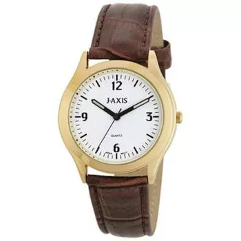 J-AXIS Мужская SSG11-GW (Аналоговые кварцевые мужские часы Sun Flame) Круглые часы коричневые аналоговые