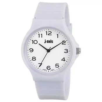 J-AXIS Мужская TCG59-W (Белое солнечное пламя) Круглые часы белые аналоговые