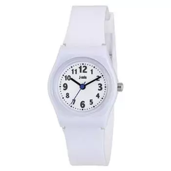 J-AXIS Мужская TCL60-W (jaxis Дети Солнце Пламя) Круглые часы белые аналоговые